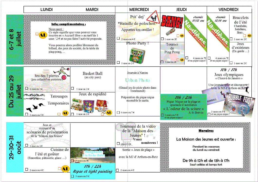 Programmation jeunesse pour l'été 2016